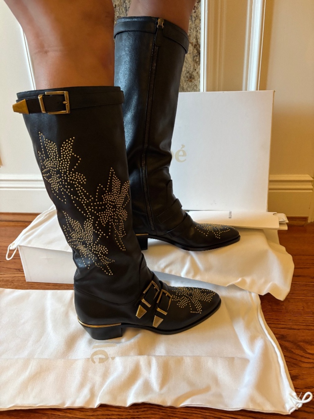 Chloe Susana studded Knee-high Leather boots 🔥